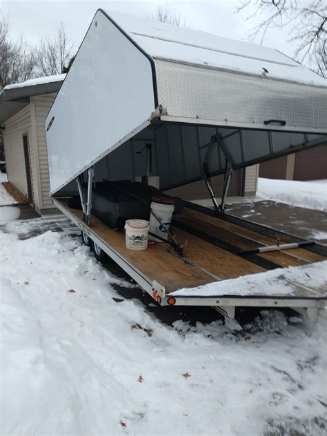 Used enclosed snowmobile trailers for sale - Length 20. Posted Over 1 Month. 1999 Aluma Ltd 4 Place Aluminum Enclosed Snowmobile Trailer JUST REDUCED!!! NOW $2,900.00 (was $,3,400 (originally started at $3,750)) Original ownerLow milesToesters enclosure (great condition)Ski guidesDecking is still like new (thanks to the enclosure)Comes with 4 tie downsAdditional quick tie down option100.5 ... 